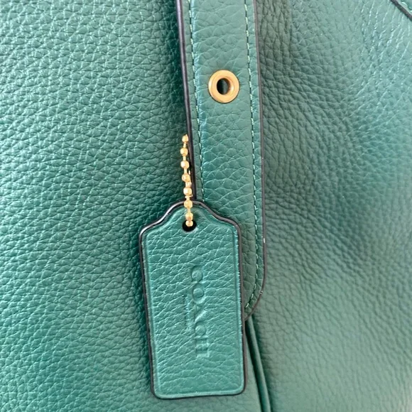 Coach Dark Green Leather Shoulder Bag - Picture 4 of 6